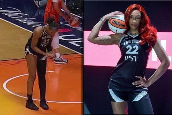 A’ja Wilson accidentally bodyslams an Aces staffer and her teammates’ reaction says everything