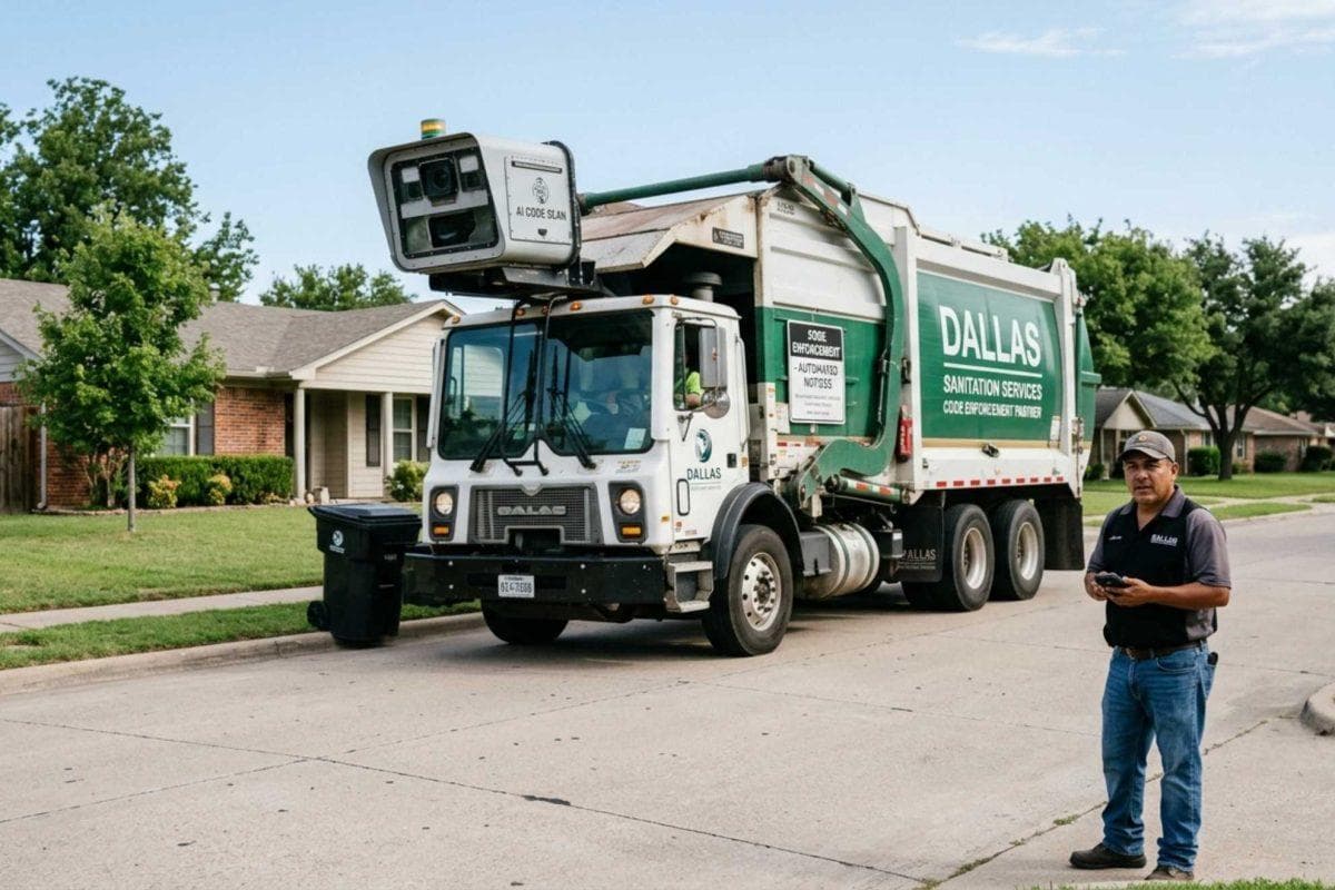 Texas garbage trucks are watching your house and judging what they see
