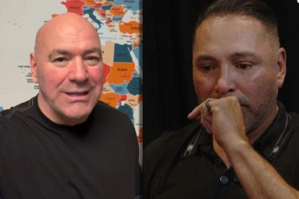 Oscar De La Hoya and UFC boss Dana White reignite their bitter feud over an alleged plot to humiliate him