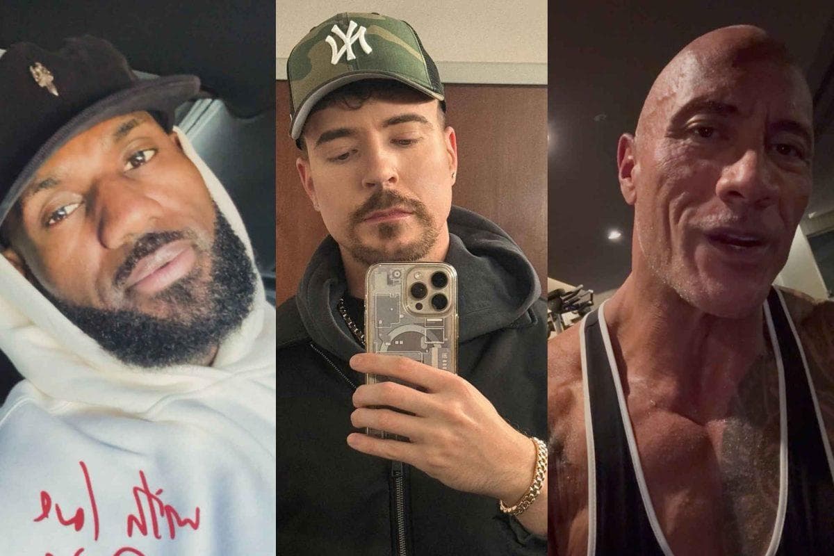 LeBron James wastes no time after arriving in Philadelphia with The Rock and MrBeast