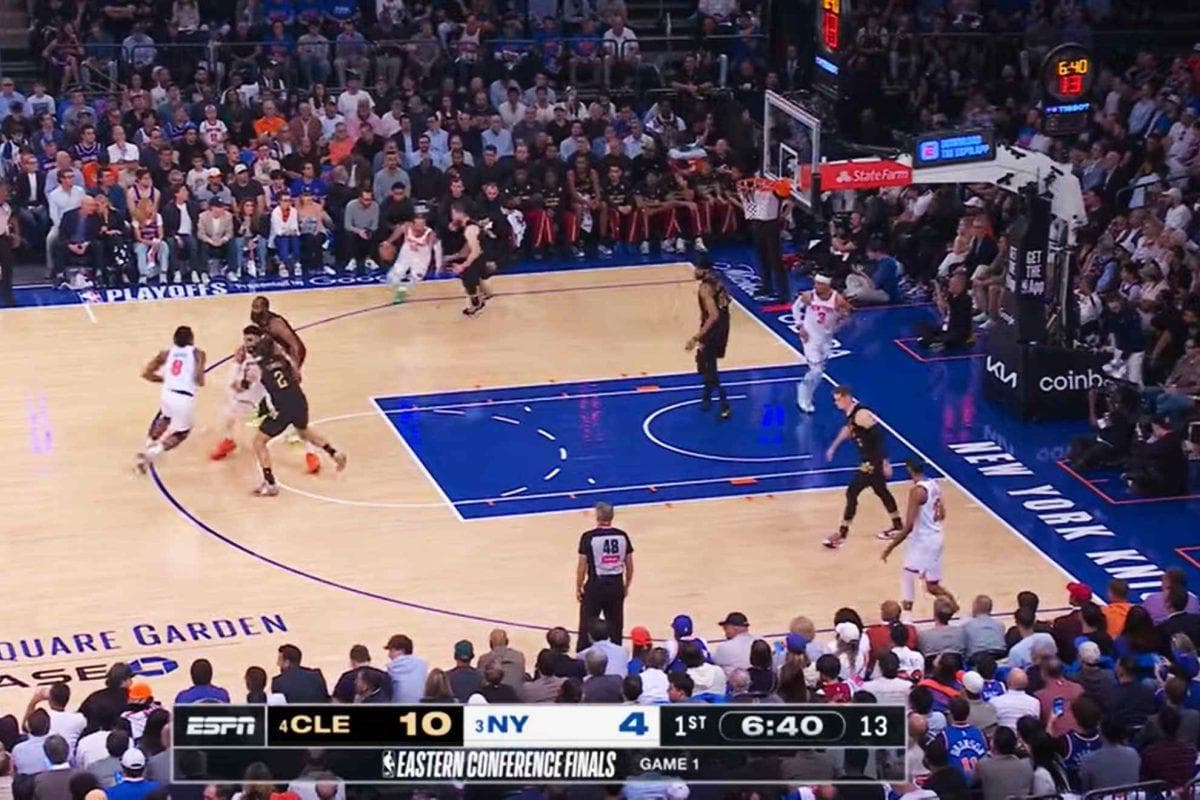New York looked like basketball Gotham City after Knicks fans erupted into chaos following the Cavs comeback win