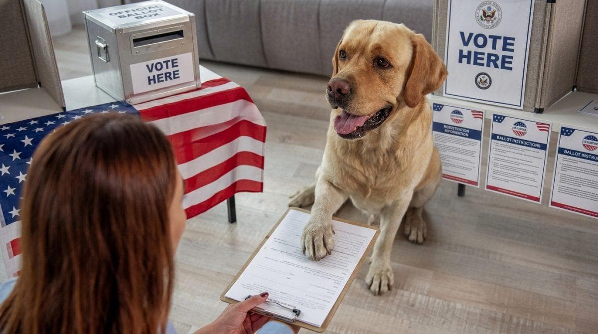 A dog managed to cast a vote in California as election systems face embarrassing mistakes